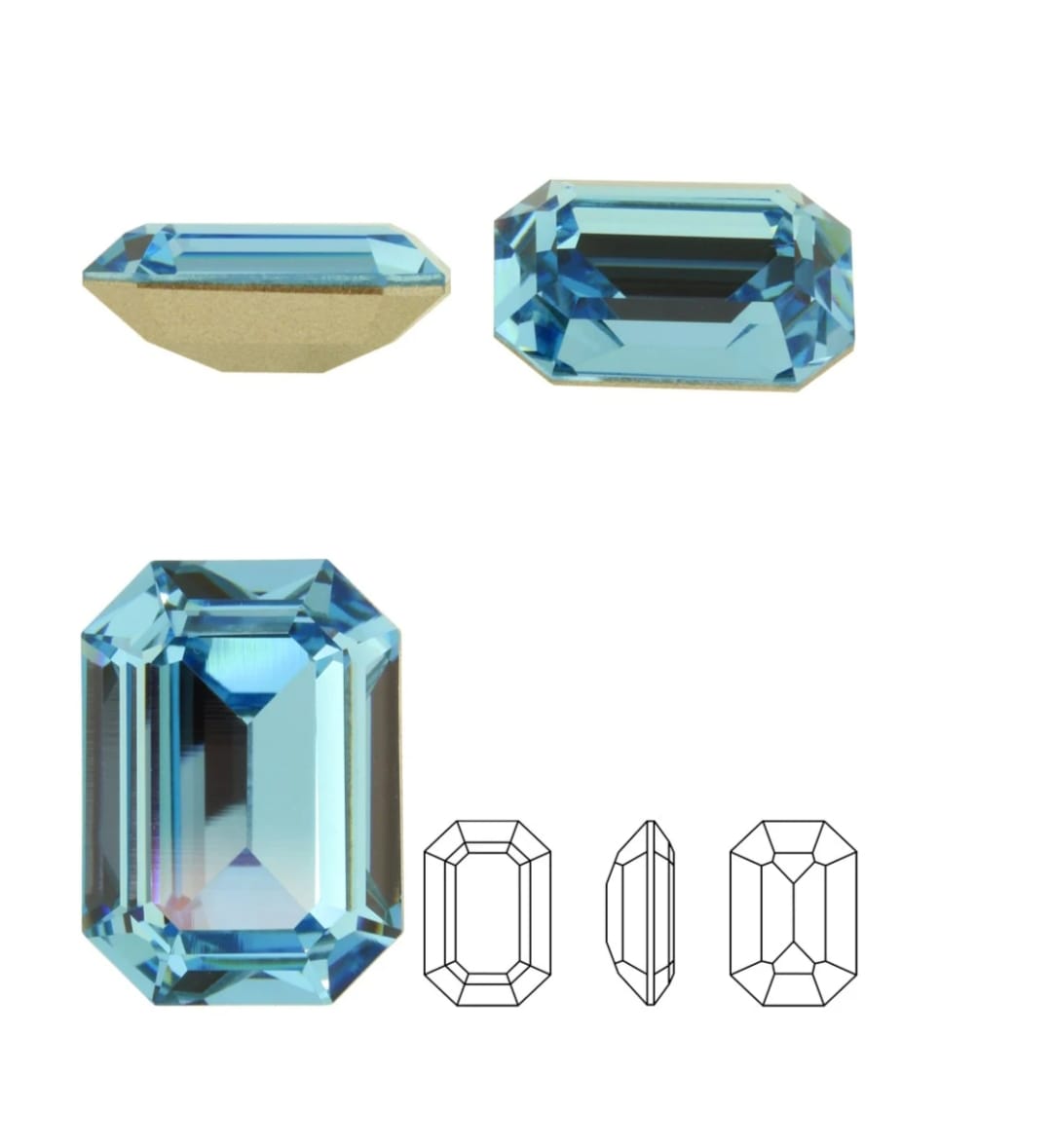 Swarovski® Fancy Square Octagon Crystal Aquamarine 18x13mm