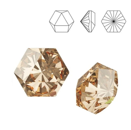 Swarovski® Fancy Kaleidoscope Hexagon Golden Shadow 6mm