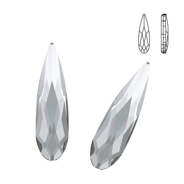 Swarovski® Nail Crystals Flat Raindrop Crystals 10x2.8mm