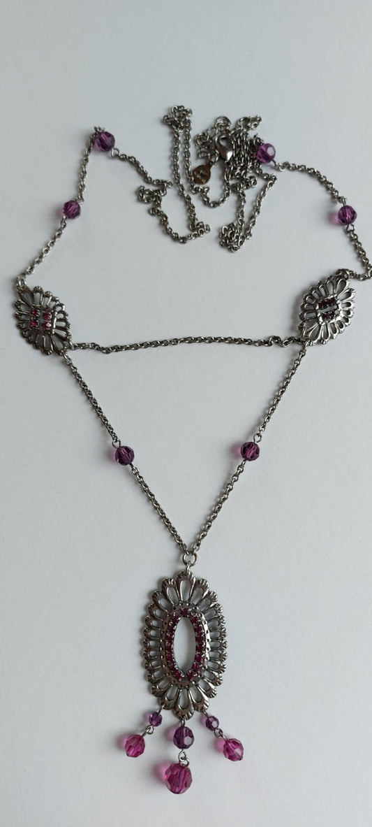 6976 Vintage Necklace made with Swarovski Kristallen 80cm