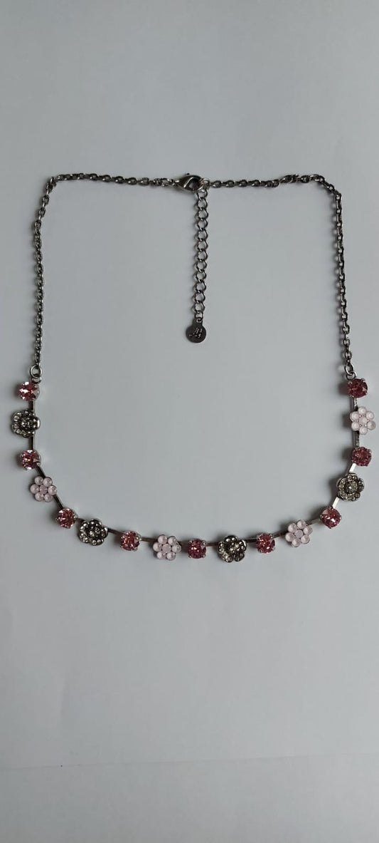 6013 Vintage Kette mit Swarovski Beads und Swarovski Kristallen 40cm