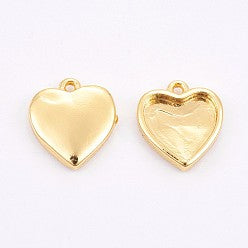 Messing Anhänger Heart Gold 12mm