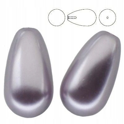 Swarovski® Pearls Drop Pearl Half-Drilled Mauve 15x8mm