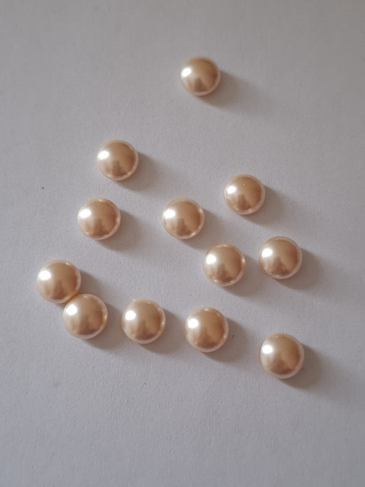 Swarovski® Pearl Cabochon Half Drilled Peach  8mm