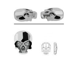 Swarovski® Flatback Hotfix Skull Light Chrome 14x10.5mm