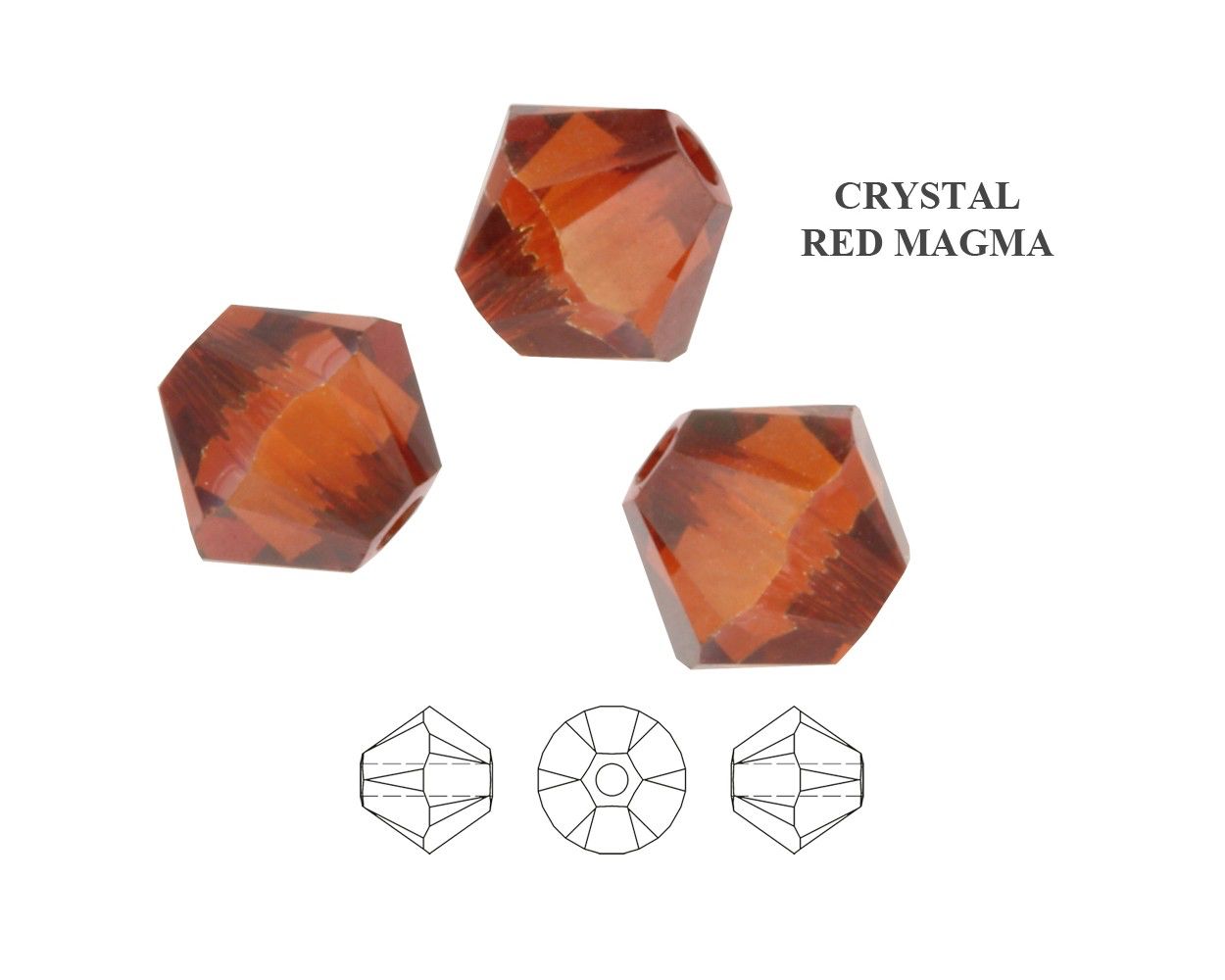 Swarovski® Beads Bicone Red Magma 4mm