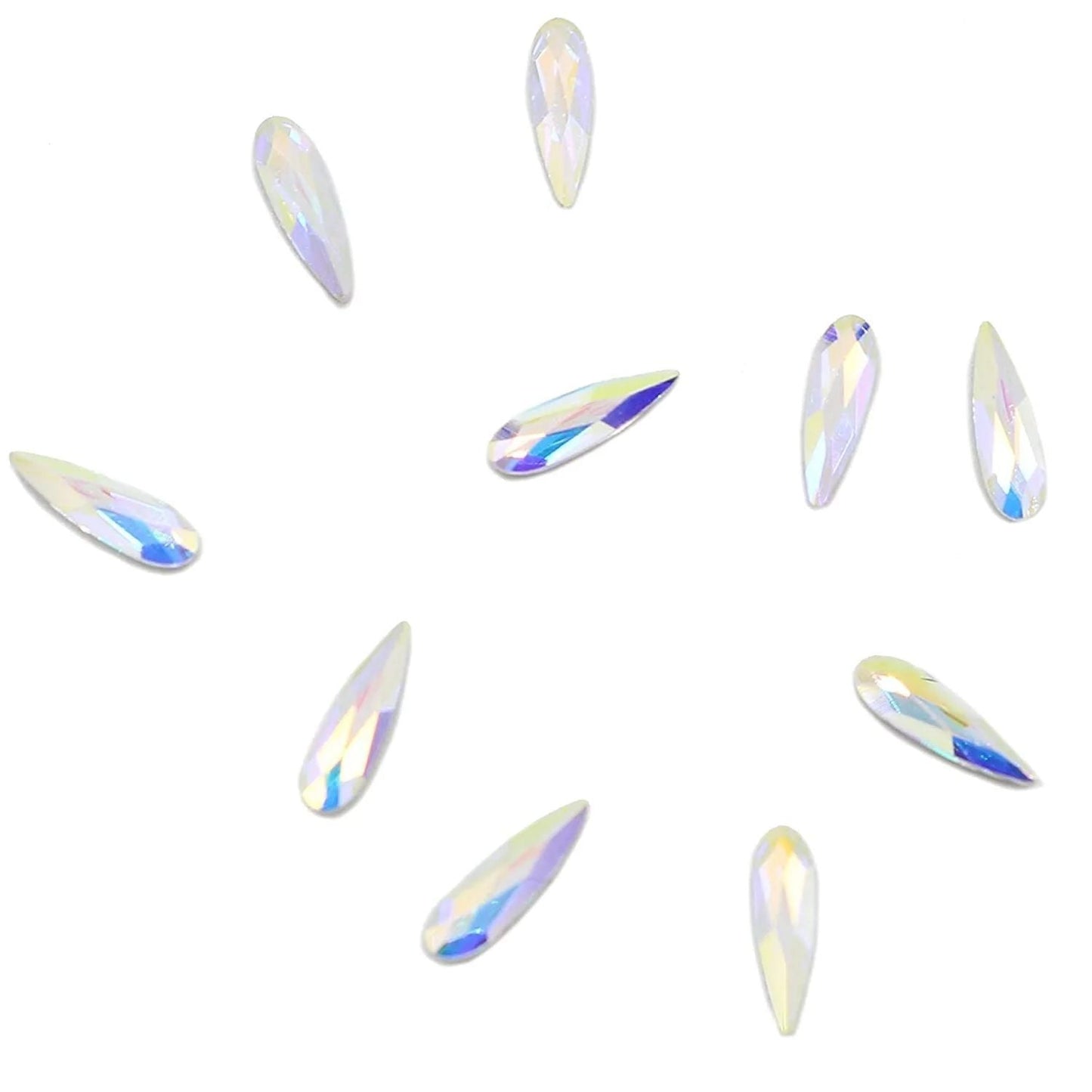 Swarovski® Nail Crystals Flat Raindrop Crystal Aurore Boreale 10x2.8mm