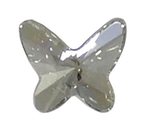 Swarovski® Nail Crystals Flat Butterfly Silver Shade 8mm