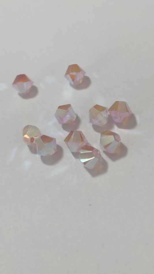 Swarovski® Beads Bicone Rose Water Opal Aurore Boreale 2X 4mm