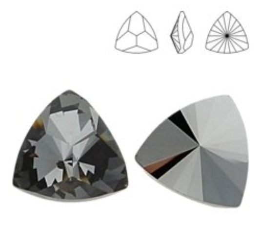 Swarovski® Fancy Kaleidoscope Triangle Silver Night 9.2x9.5mm