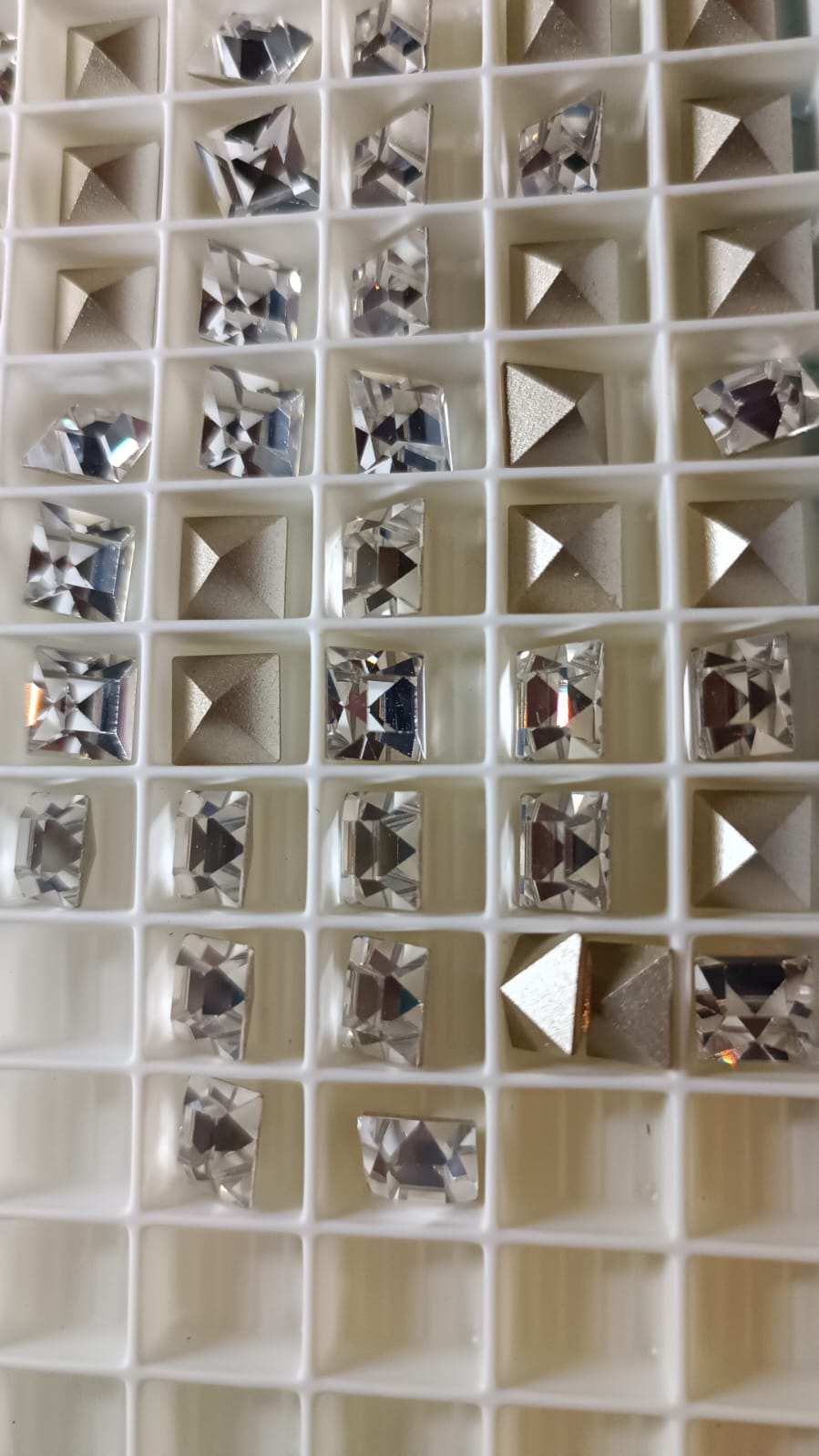 Swarovski® Fancy Vintage Faceted Square Crystal Silver Foiled 8mm