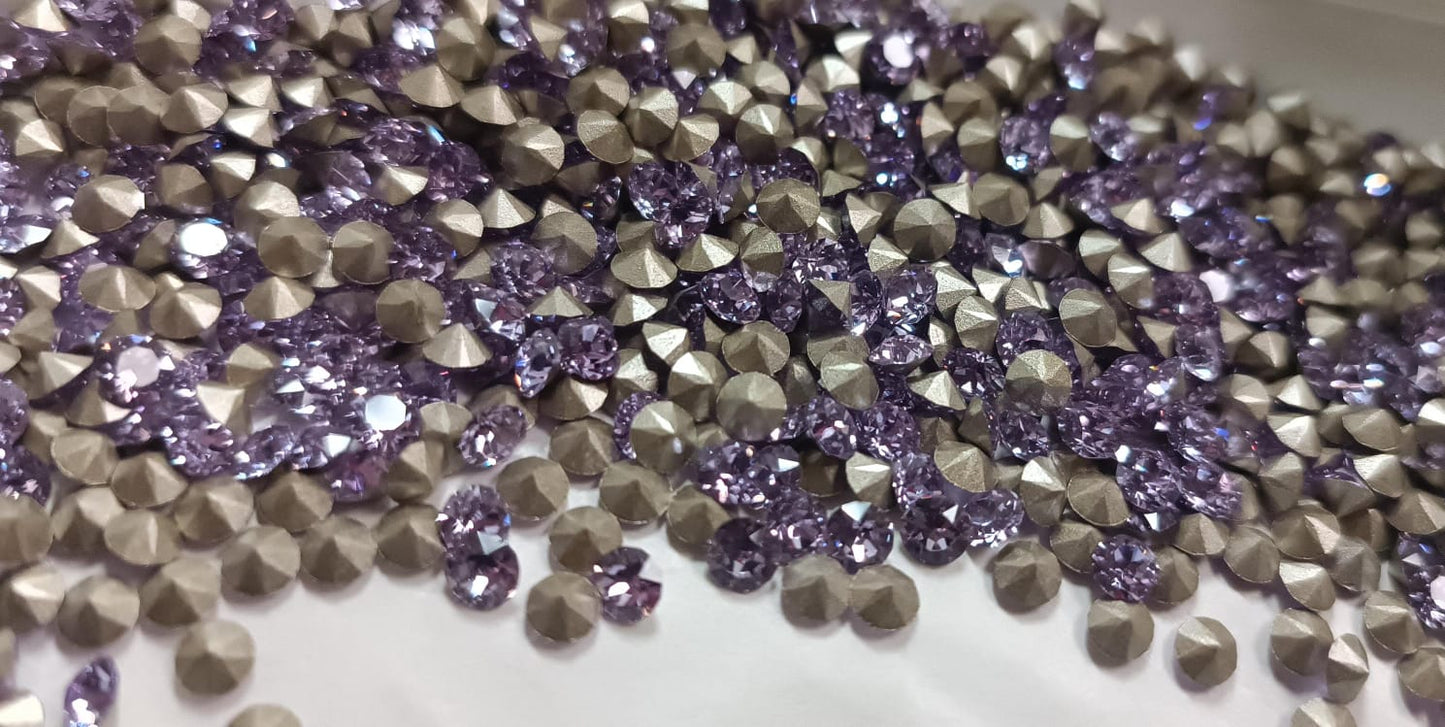 Swarovski® Chaton Vintage Violet Silver Foiled PP32