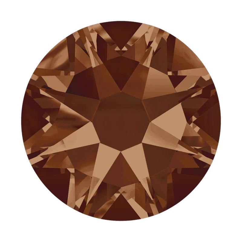 Swarovski® Nail Crystals Flat Rund Smoked Topaz SS3